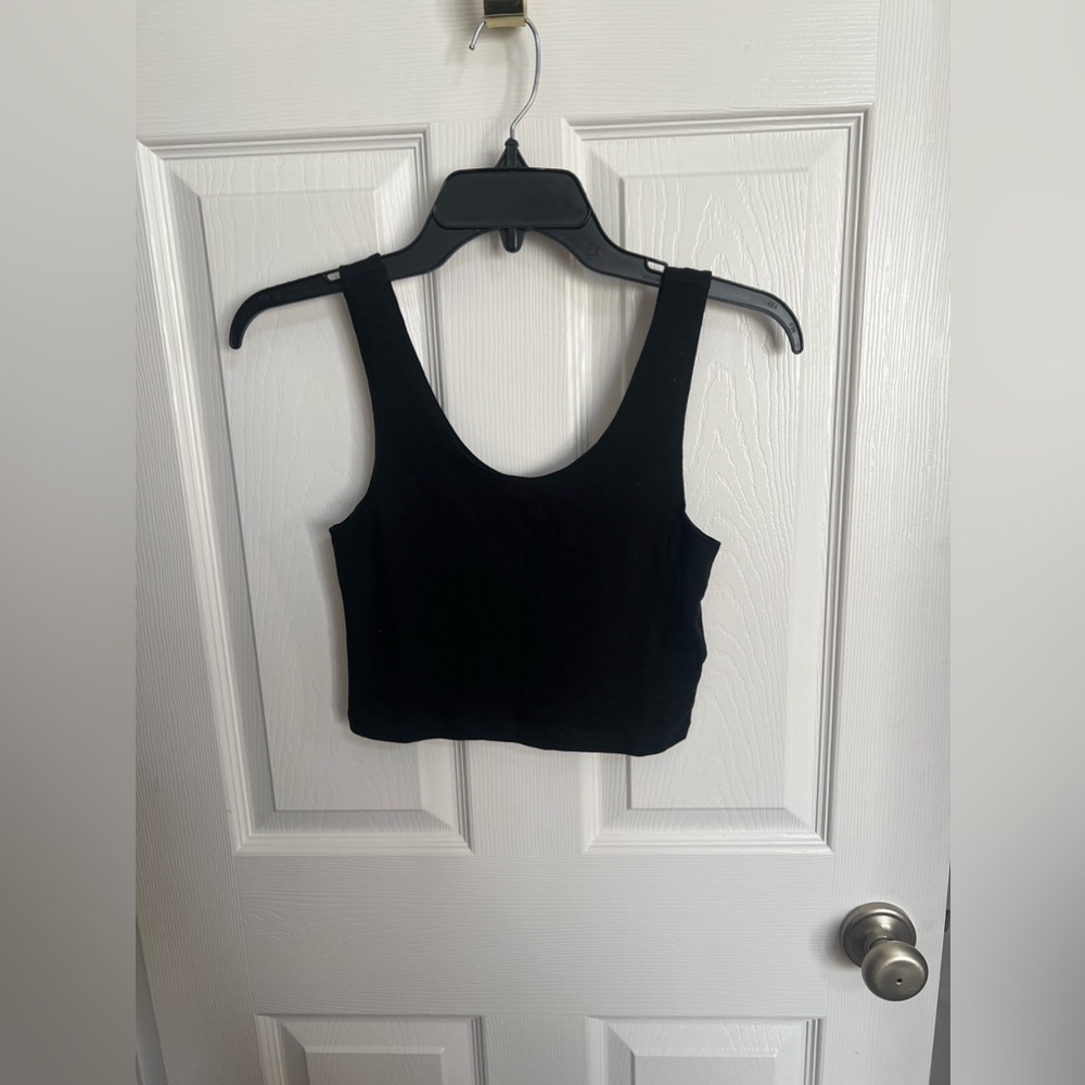 PINK Victoria Secret Black Seamless Crop Top Size XS NWT